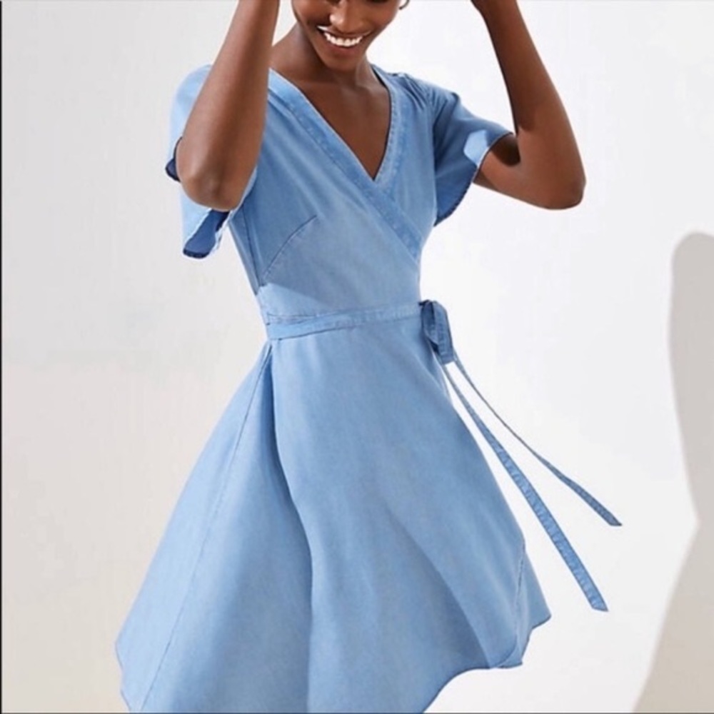 Loft Chambray Wrap dress